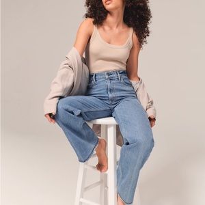 Abercrombie A&F Vintage Stretch Denim High Rise 90s Relaxed Jean Medium EUC